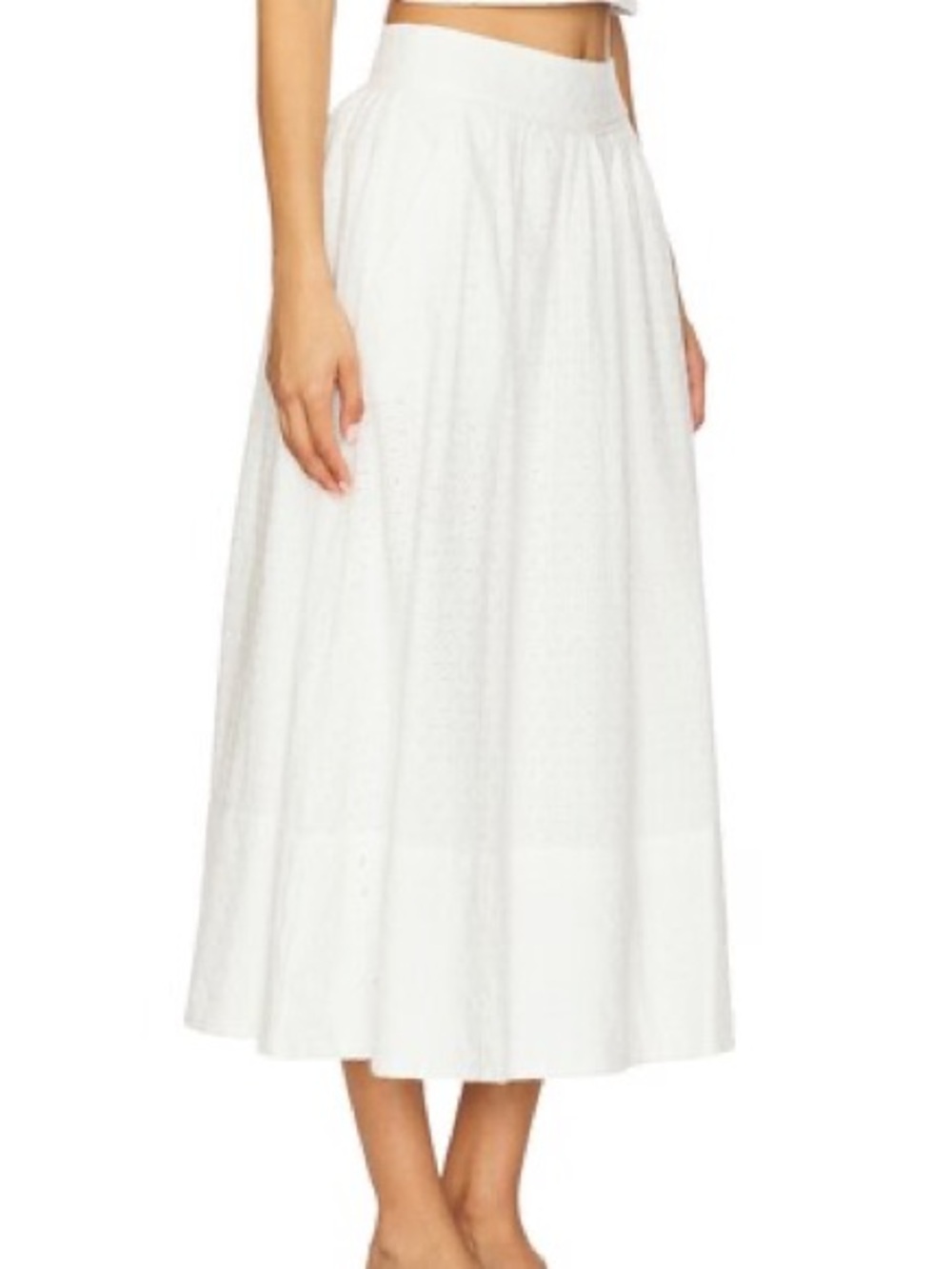 Paige Ojai Women's White Maxi Skirt - Lightweight Midi Skirt S